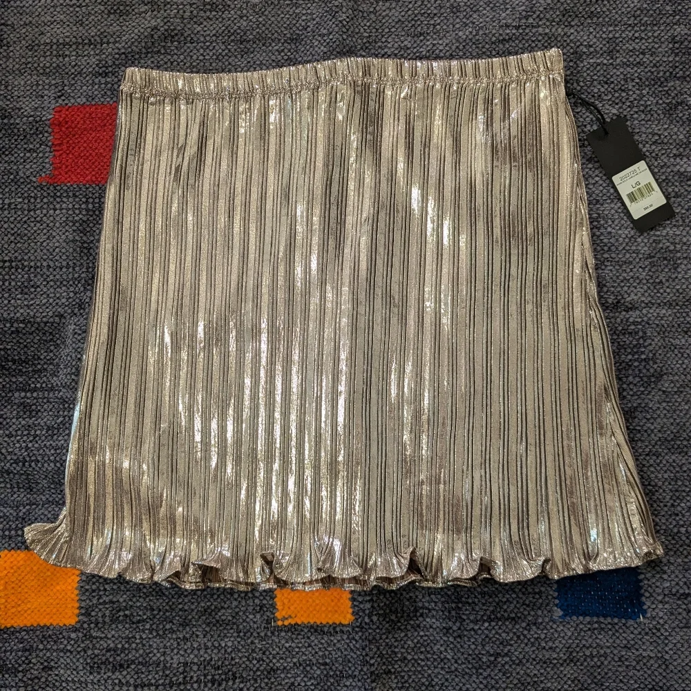 NWT $65 Black Tape_ Rose Gold Foil Mini Skirt Multi Szs (Small, Medium, Large)